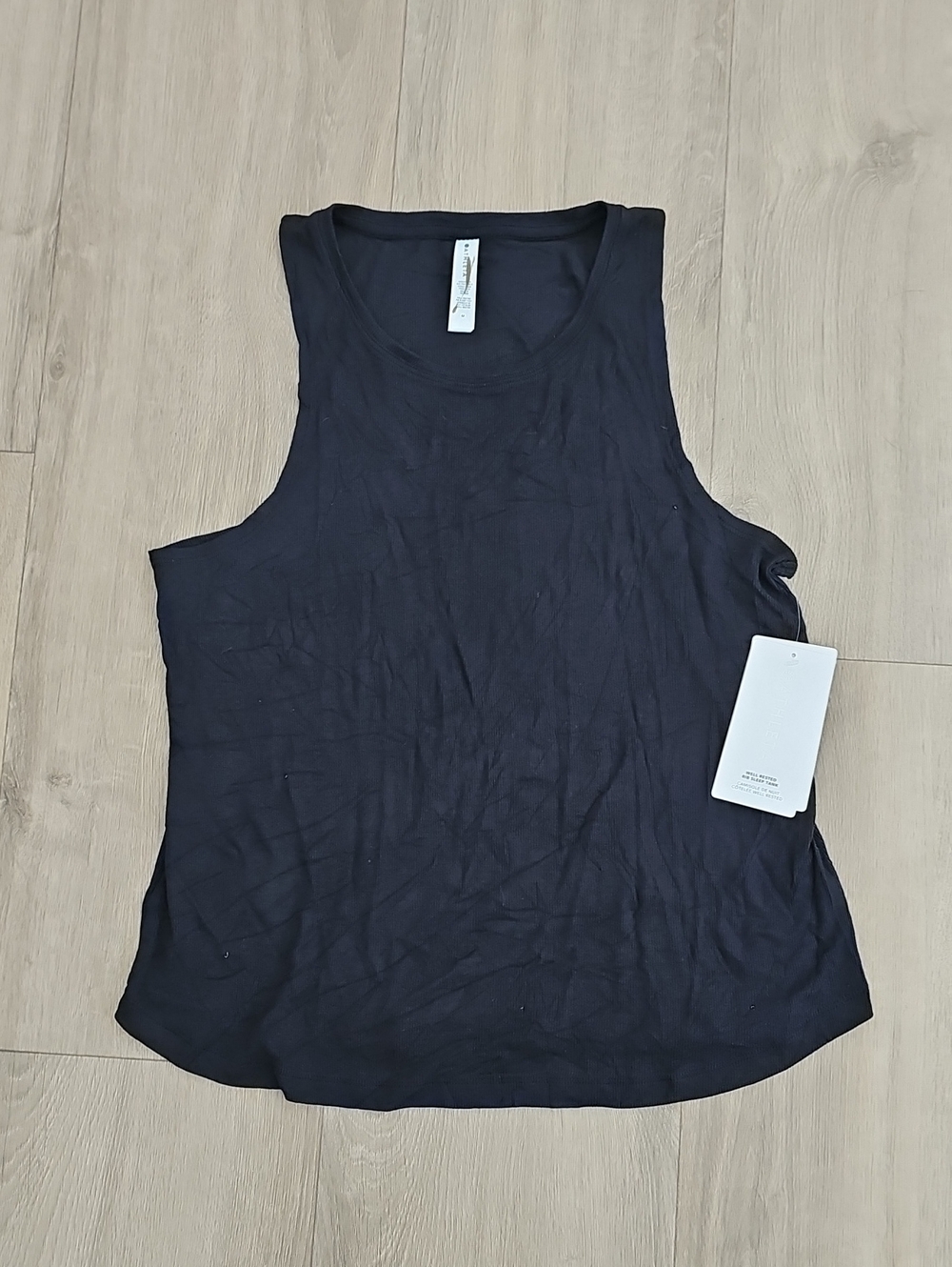 Athleta Well Rested Rib Sleep Tank Black Size Medium